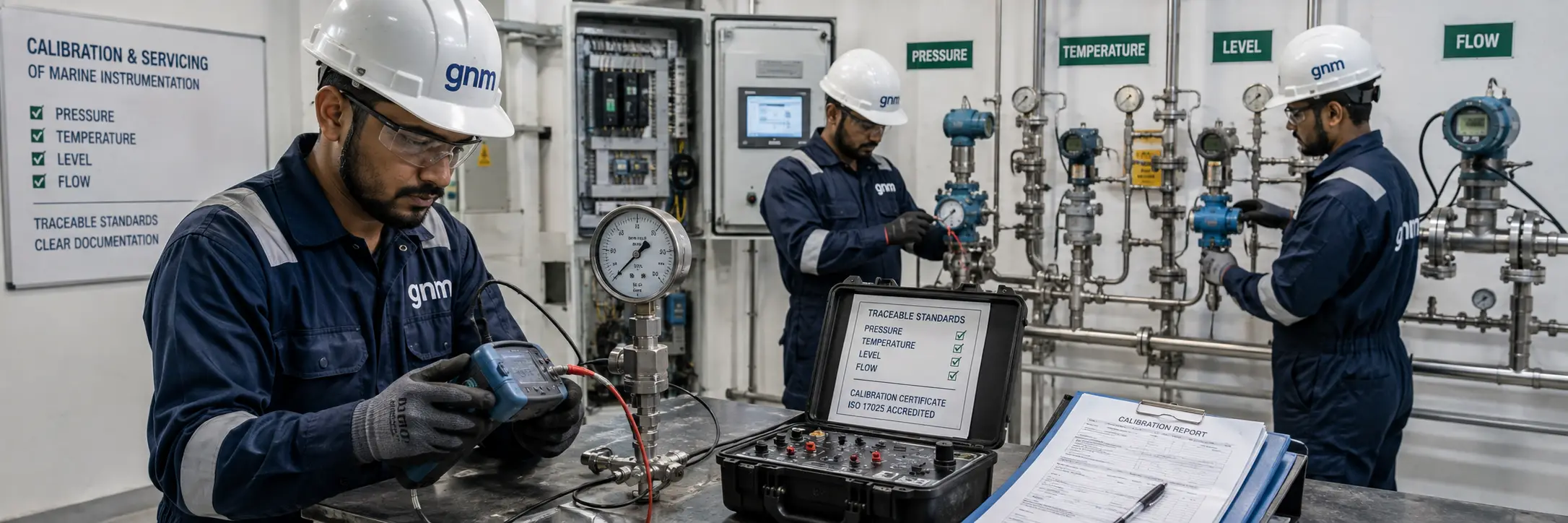 Marine instrument calibration equipment and gauges